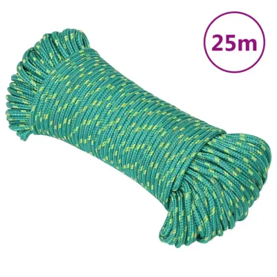 vidaXL Vrv za čoln zelena 3 mm 25 m polipropilen