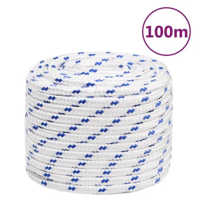 vidaXL Vrv za čoln bela 16 mm 100 m polipropilen