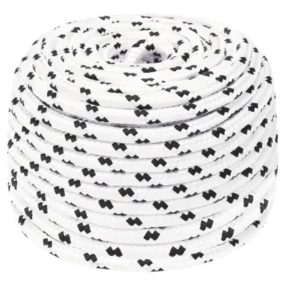vidaXL Pletena vrv za čoln bela 10 mm x 25 m poliester