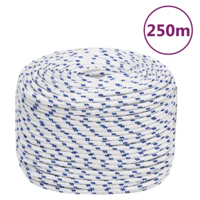 vidaXL Vrv za čoln bela 8 mm 250 m polipropilen