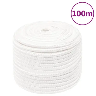 vidaXL Vrv za čoln popolnoma bela 14 mm 100 m polipropilen