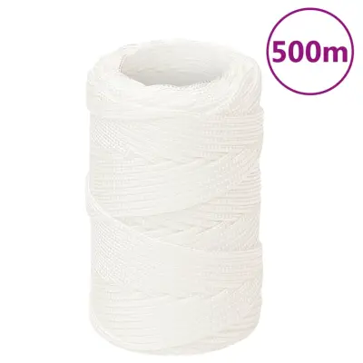 vidaXL Vrv za čoln popolnoma bela 2 mm 500 m polipropilen