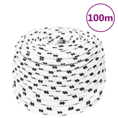 vidaXL Delovna vrv bela 10 mm 100 m poliester
