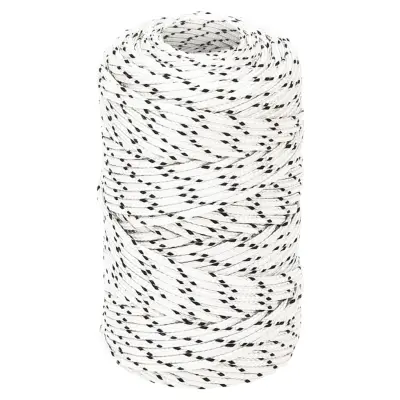 vidaXL Pletena vrv za čoln bela 2 mm x 100 m poliester
