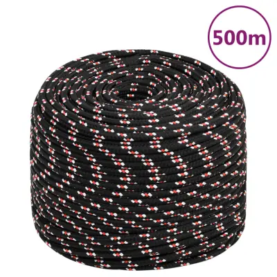 vidaXL Delovna vrv črna 10 mm 500 m polipropilen