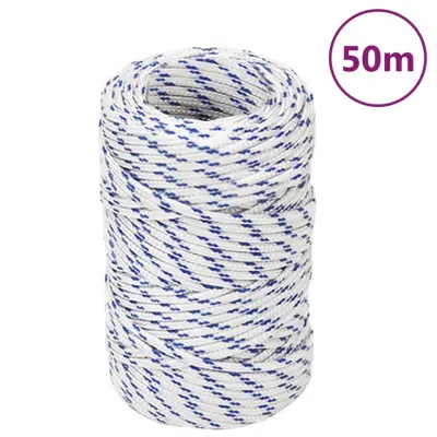vidaXL Vrv za čoln bela 2 mm 50 m polipropilen