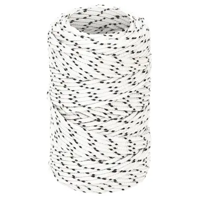 vidaXL Pletena vrv za čoln bela 2 mm x 25 m poliester
