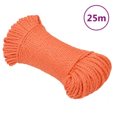 vidaXL Delovna vrv oranžna 3 mm 25 m polipropilen