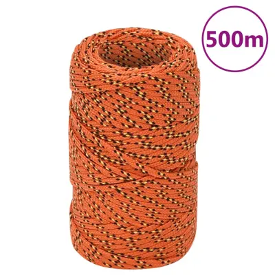 vidaXL Vrv za čoln oranžna 2 mm 500 m polipropilen