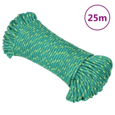 vidaXL Vrv za čoln zelena 5 mm 25 m polipropilen