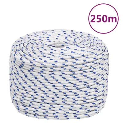 vidaXL Vrv za čoln bela 6 mm 250 m polipropilen