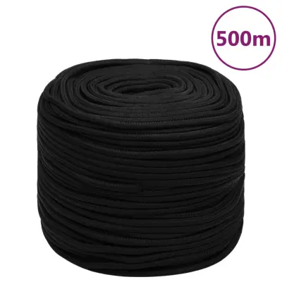 vidaXL Delovna vrv črna 6 mm 500 m polipropilen