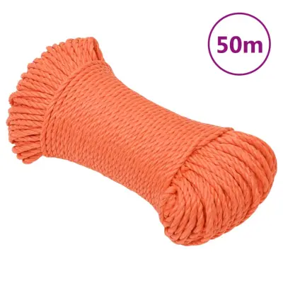 vidaXL Delovna vrv oranžna 8 mm 50 m polipropilen