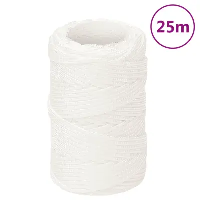 vidaXL Vrv za čoln popolnoma bela 2 mm 25 m polipropilen