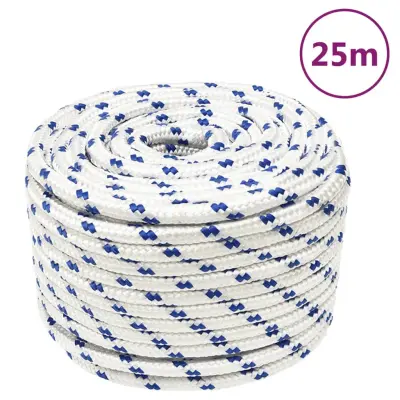 vidaXL Vrv za čoln bela 14 mm 25 m polipropilen