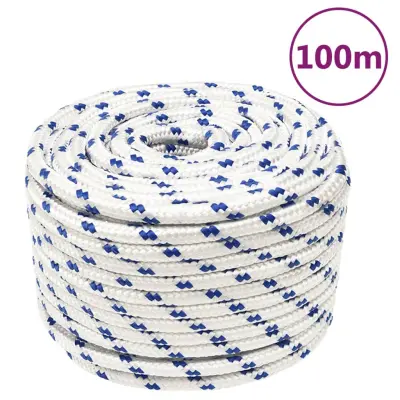 vidaXL Vrv za čoln bela 14 mm 100 m polipropilen