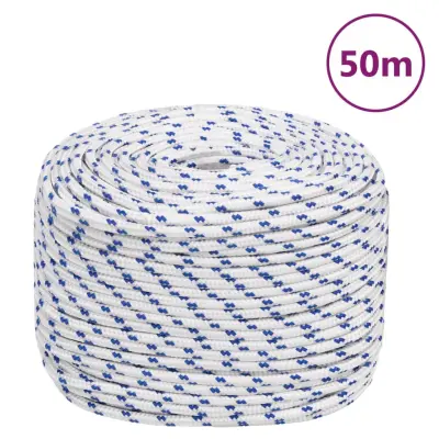 vidaXL Vrv za čoln bela 8 mm 50 m polipropilen