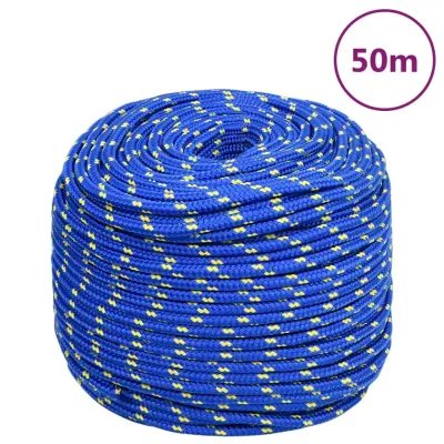 vidaXL Vrv za čoln moder 8 mm 50 m polipropilen