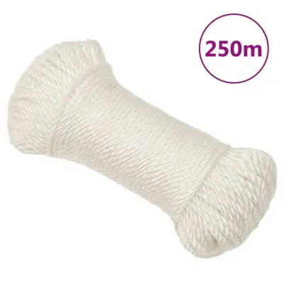 vidaXL Delovna vrv bela 8 mm 250 m polipropilen