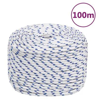 vidaXL Vrv za čoln bela 10 mm 100 m polipropilen