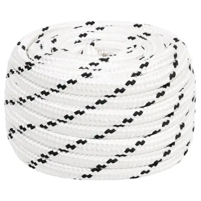 vidaXL Pletena vrv za čoln bela 18 mm x 25 m poliester