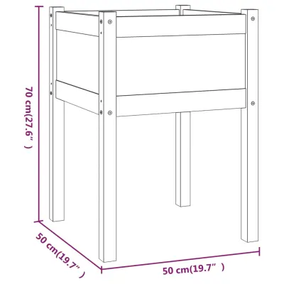 vidaXL Vrtno cvetlično korito 2 kosa 50x50x70 cm trdna borovina