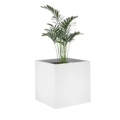 vidaXL Cvetlično korito belo 40x40x40 cm konstruiran les