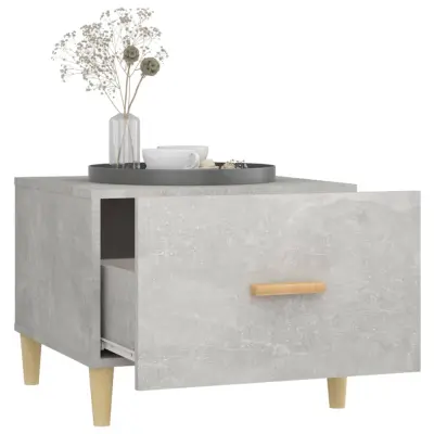 vidaXL Klubska mizica betonsko siva 50x50x40 cm konstruiran les