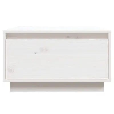 vidaXL Klubska mizica bela 55x56x32 cm trdna borovina