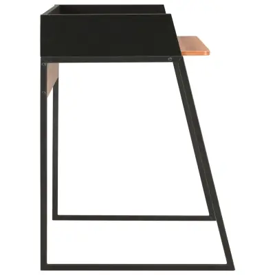 vidaXL Pisalna miza črna in rjava 90x60x88 cm