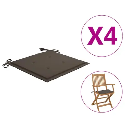 vidaXL Blazine za vrtne stole 4 kosi taupe 40x40x4 cm oxford tkanina