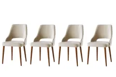 HANAH HOME Açelya - Cream - 1 (4 kosi) set stolov