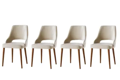 HANAH HOME Açelya - Cream - 1 (4 kosi) set stolov
