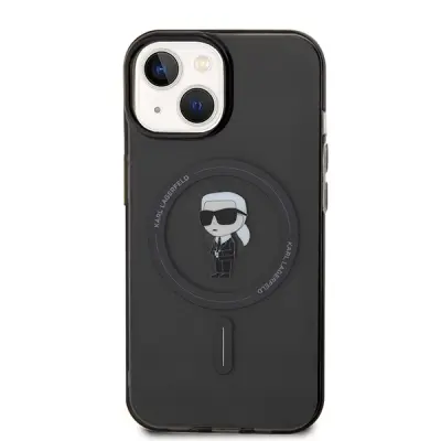 Ovitek KARL LAGERFELD KLHMP15SHFCKNOK, Iphone 15, MAGSAFE, ČRN