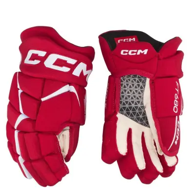 Hokejske rokavice CCM JetSpeed FT680 Junior, črno-bele, velikost: 12