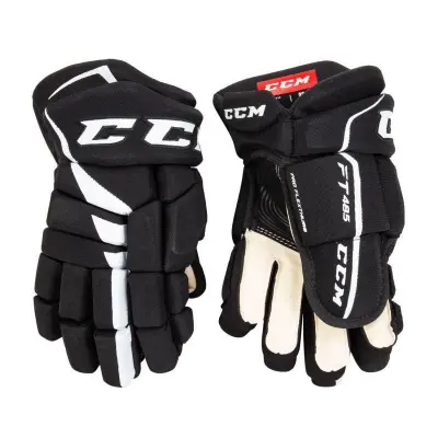 Hokejske rokavice CCM JetSpeed FT485 Junior, črno-bele, velikost: 11