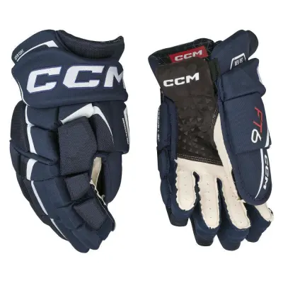 Hokejske rokavice CCM JetSpeed FT6 Senior, črno-bele, velikost: 15