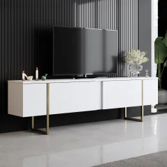 HANAH HOME Luxe - White, Gold TV omarica