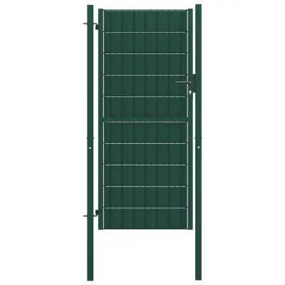 vidaXL Vrata za ograjo PVC in jeklo 100x164 cm zelena