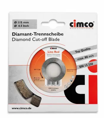 Cimco Diamanttrennscheibe D=115mm 208752: Cimco diamantna rezalna plošča premera 115mm 208752.