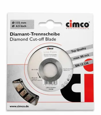 Cimco Diamanttrennscheibe D=115mm 208708: Cimco diamantna rezalna plošča premera 115mm 208708.