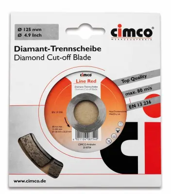 Cimco Diamanttrennscheibe D=125mm 208754: Cimco diamantna rezalna plošča premera 125mm 208754.