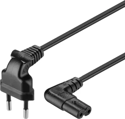 Wentronic Netzkabel, 3m, z vogalnim vtičem, črna, 97354