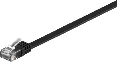 Wentronic Flachkabel U/UTP Cat6, črno, 20,0m, 95385