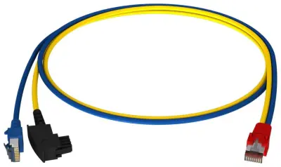 Homeway Y-Patchkabel LAN/TAE modro/rumeno, 0,5m, HCAHNG-B2404-A005