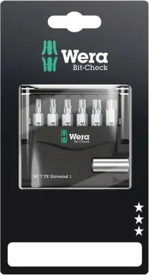 Wera Werk 6-rund Bit-Set 7-tlg 073404: Wera Werk komplet 6-rund bitov, 7 kosov 073404.