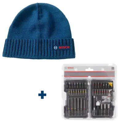 Bosch Power Tools Bit-Set 43- tlg. u. Beanie Weinachtsaktion 2023 615997658: Bosch Power Tools komplet bitov 43 kosov s kapo za božično akcijo 2023 61