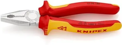 Knipex-Werk Kombizange verchromt, 180mm 03 06 180: Knipex-Werk kromirane kombinirane klešče, 180mm 03 06 180.