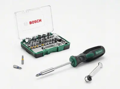 Mini komplet orodij Bosch Power Tools z ročajem, številka 2607017331.