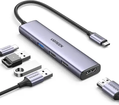 UGREEN 5v1 USB-C 4K HDMI, 100W, 4K@30Hz HDMI
